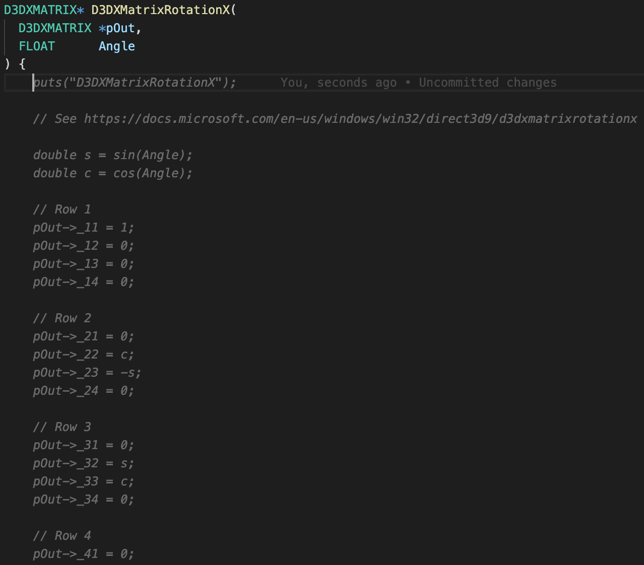 Copilot suggesting a function body