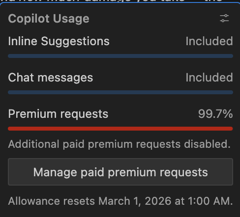 Premium Requests budget spent!